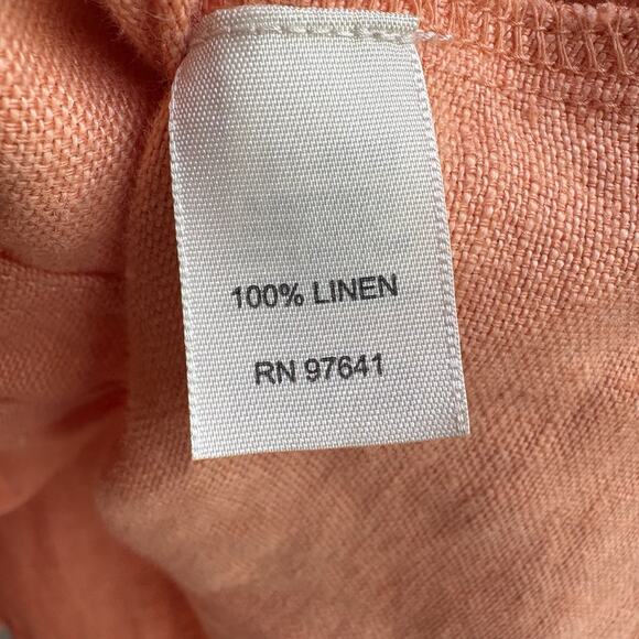 J Jill Large Linen Utility Safari Jacket Lightweight Soft Orange Resort Boho - Picture 8 of 11